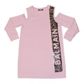 Robe à découpes rose